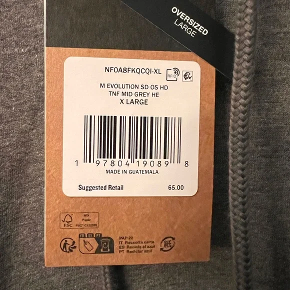 The North Face Charcoal Men's XL Hoodie - Picture 7 of 7